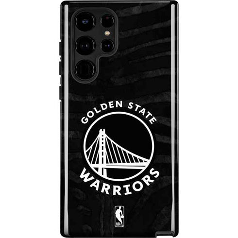 NBA Golden State Warriors Black Animal Print Galaxy S24 Ultra Impact Case