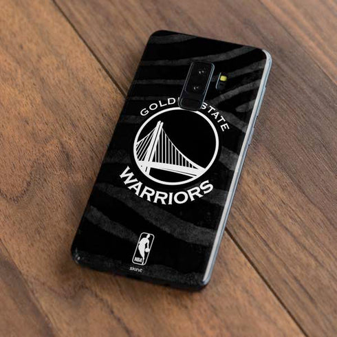 NBA Golden State Warriors Black Animal Print Galaxy S9 Plus Skin