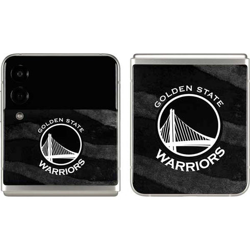 NBA Golden State Warriors Black Animal Print Galaxy Z Flip3 5G Skin