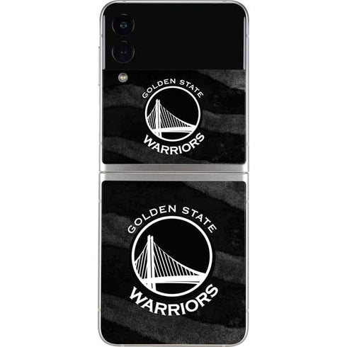 NBA Golden State Warriors Black Animal Print Galaxy Z Flip3 5G Skin
