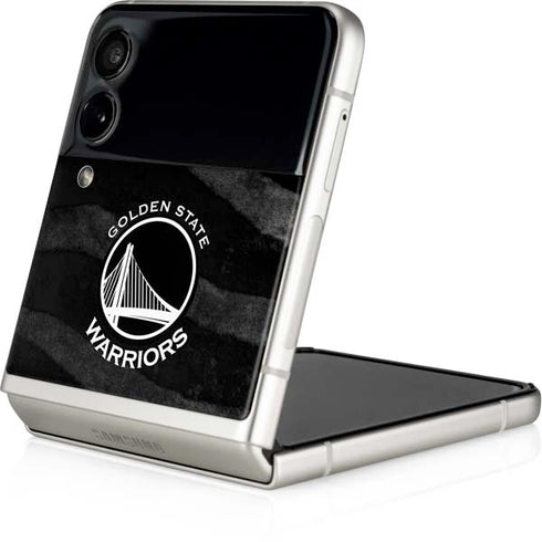 NBA Golden State Warriors Black Animal Print Galaxy Z Flip3 5G Skin