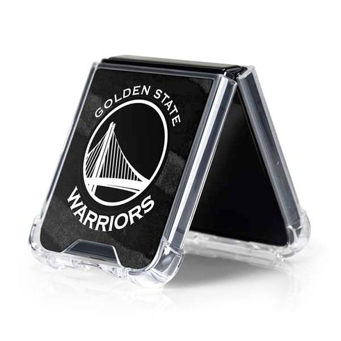 NBA Golden State Warriors Black Animal Print Galaxy Z Flip5 5G Clear Case