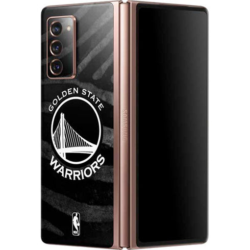 NBA Golden State Warriors Black Animal Print Galaxy Z Fold2 5G Skin