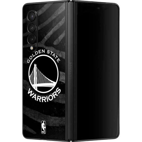 NBA Golden State Warriors Black Animal Print Galaxy Z Fold3 5G Skin
