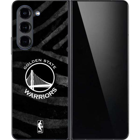 NBA Golden State Warriors Black Animal Print Galaxy Z Fold5 5G Skin
