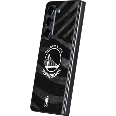 NBA Golden State Warriors Black Animal Print Galaxy Z Fold5 5G Skin