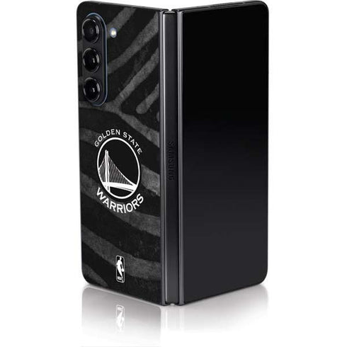 NBA Golden State Warriors Black Animal Print Galaxy Z Fold5 5G Skin