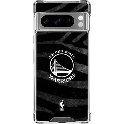 NBA Golden State Warriors Black Animal Print Google Pixel 8 Pro Clear Case