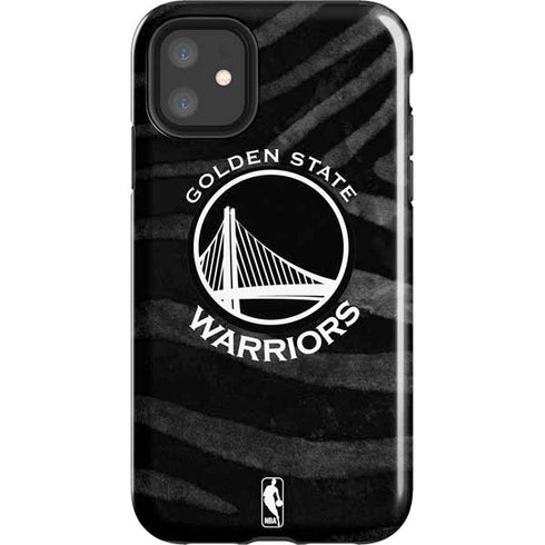 NBA Golden State Warriors Black Animal Print iPhone 11 Impact Case