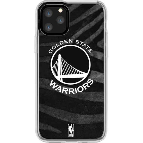 NBA Golden State Warriors Black Animal Print iPhone 11 Pro Clear Case