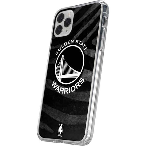 NBA Golden State Warriors Black Animal Print iPhone 11 Pro Clear Case