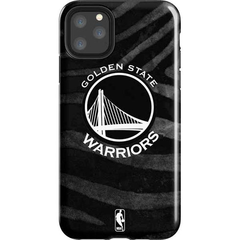 NBA Golden State Warriors Black Animal Print iPhone 11 Pro Max Impact Case