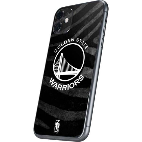 NBA Golden State Warriors Black Animal Print iPhone 11 Skin