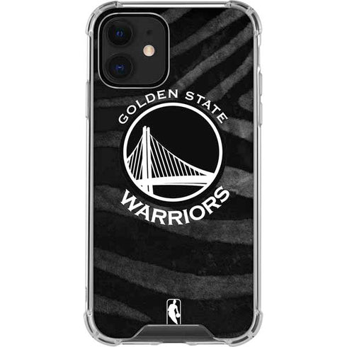 NBA Golden State Warriors Black Animal Print iPhone 12 Clear Case