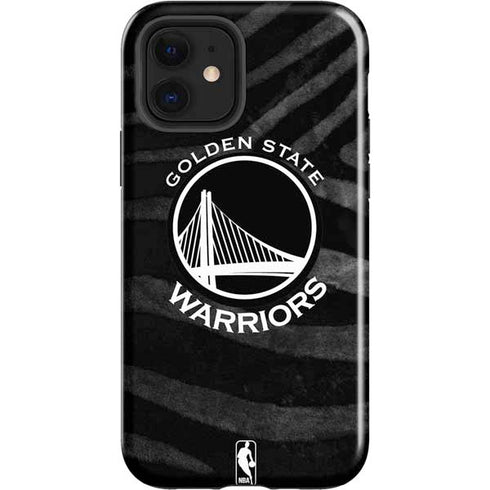NBA Golden State Warriors Black Animal Print iPhone 12 Impact Case
