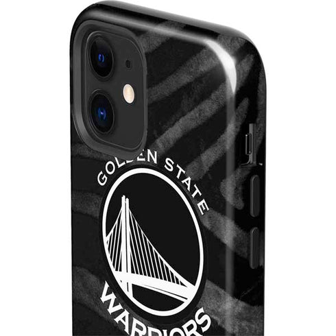 NBA Golden State Warriors Black Animal Print iPhone 12 Impact Case