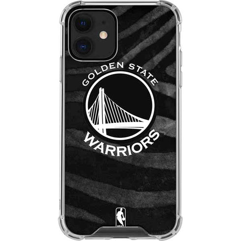 NBA Golden State Warriors Black Animal Print iPhone 12 Mini Clear Case