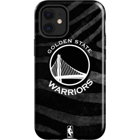 NBA Golden State Warriors Black Animal Print iPhone 12 Mini Impact Case