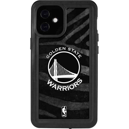 NBA Golden State Warriors Black Animal Print iPhone 12 Mini Waterproof Case