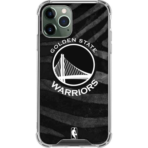 NBA Golden State Warriors Black Animal Print iPhone 12 Pro Max Clear Case