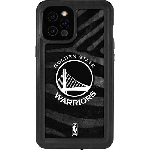 NBA Golden State Warriors Black Animal Print iPhone 12 Pro Max Waterproof Case
