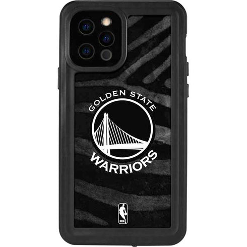 NBA Golden State Warriors Black Animal Print iPhone 12 Pro Waterproof Case