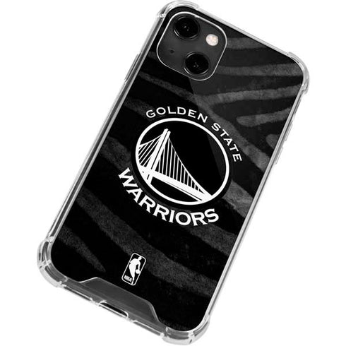 NBA Golden State Warriors Black Animal Print iPhone 13 Clear Case