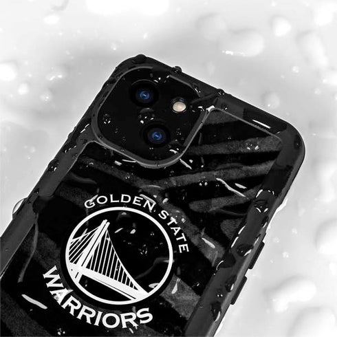 NBA Golden State Warriors Black Animal Print iPhone 13 Mini Waterproof Case