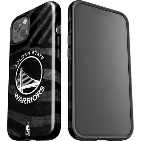 NBA Golden State Warriors Black Animal Print iPhone 14 Plus Impact Case