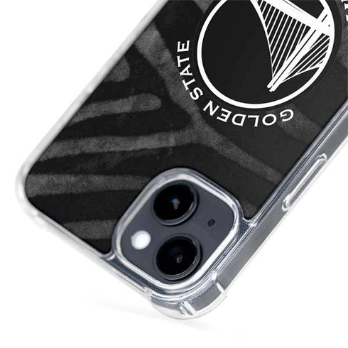 NBA Golden State Warriors Black Animal Print iPhone 15 MagSafe Case