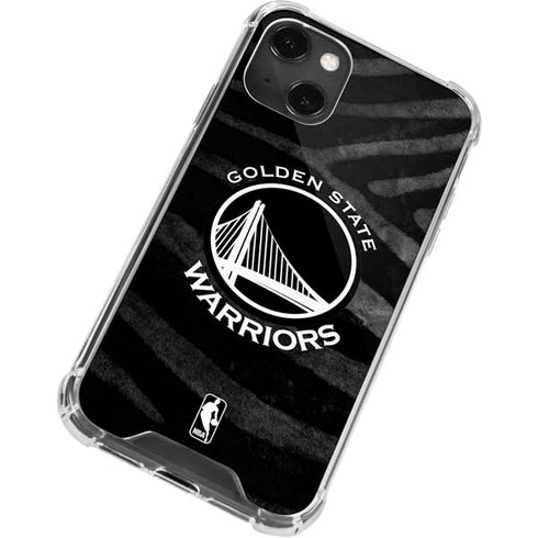 NBA Golden State Warriors Black Animal Print iPhone 15 Plus Clear Case