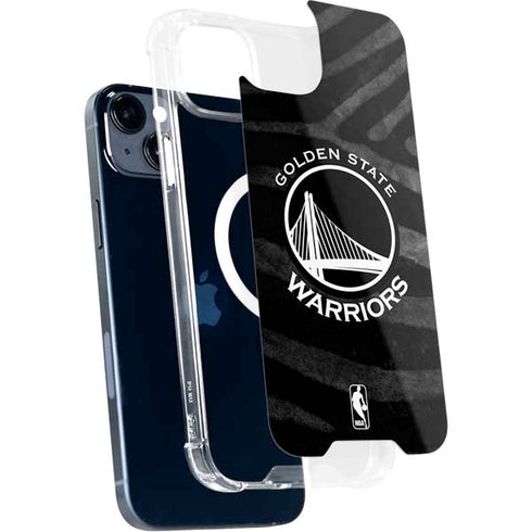 NBA Golden State Warriors Black Animal Print iPhone 15 Plus MagSafe Case