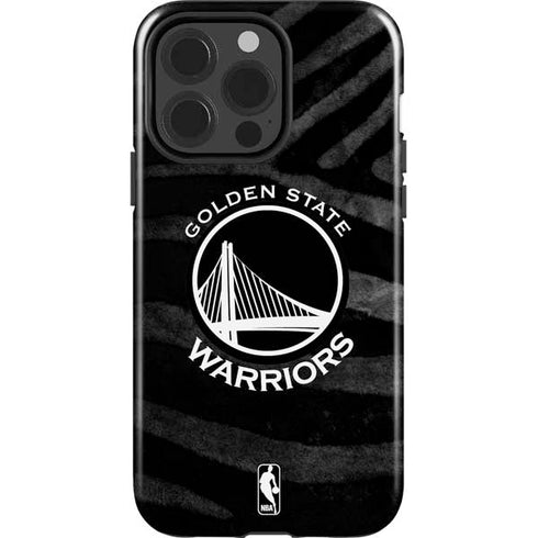 NBA Golden State Warriors Black Animal Print iPhone 15 Pro Impact Case
