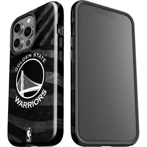 NBA Golden State Warriors Black Animal Print iPhone 15 Pro Impact Case