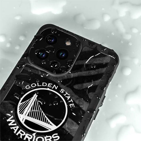 NBA Golden State Warriors Black Animal Print iPhone 14 Pro Max Waterproof Case