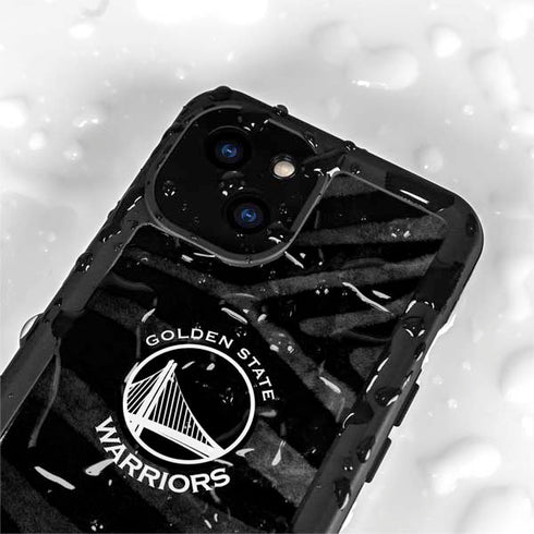 NBA Golden State Warriors Black Animal Print iPhone 15 Waterproof Case