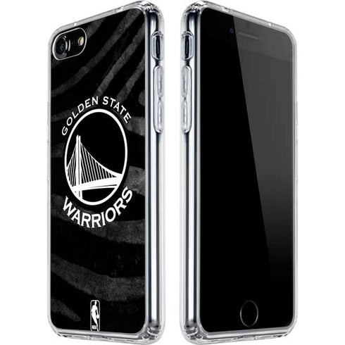 NBA Golden State Warriors Black Animal Print iPhone SE (2nd & 3rd Gen) Clear Case