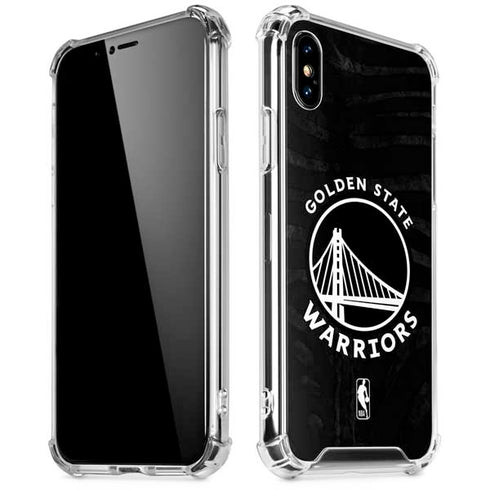 NBA Golden State Warriors Black Animal Print iPhone XS Max Clear Case