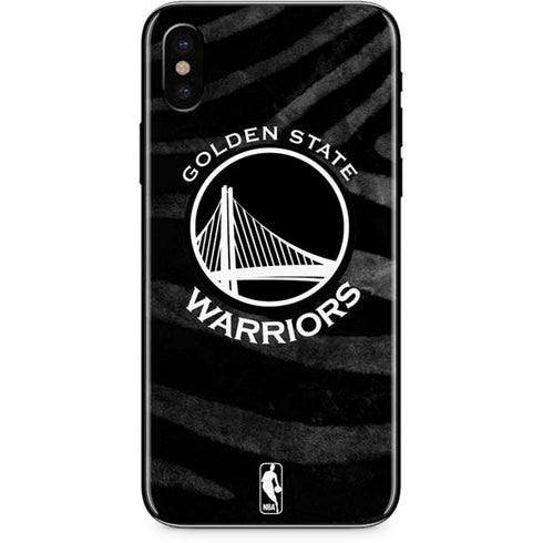 NBA Golden State Warriors Black Animal Print iPhone XS Skin