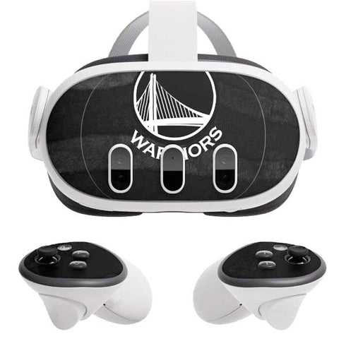 NBA Golden State Warriors Black Animal Print Meta Quest 3 Skin