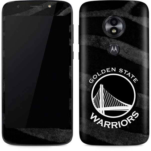 NBA Golden State Warriors Black Animal Print Moto E5 Play Skin