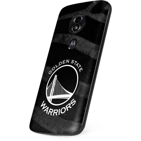 NBA Golden State Warriors Black Animal Print Moto E5 Play Skin