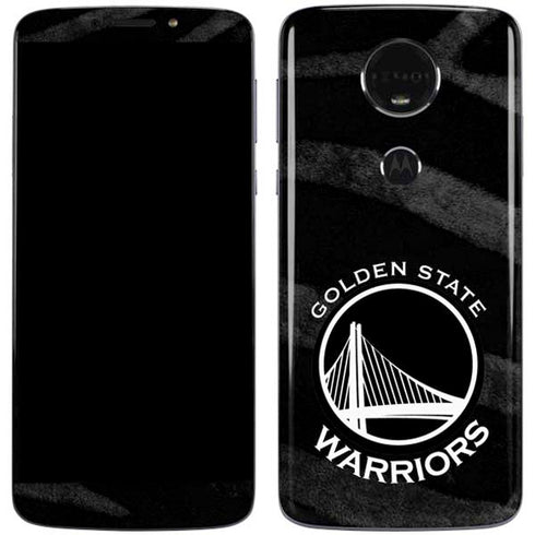 NBA Golden State Warriors Black Animal Print Moto E5 Plus Skin