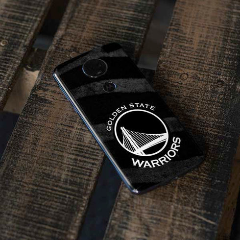 NBA Golden State Warriors Black Animal Print Moto E5 Plus Skin