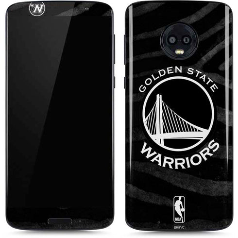 NBA Golden State Warriors Black Animal Print Moto G6 Skin