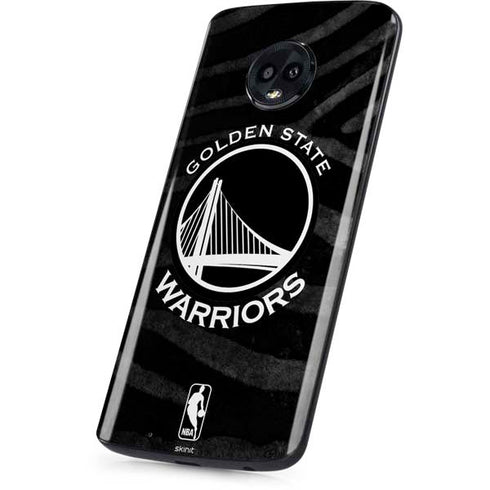 NBA Golden State Warriors Black Animal Print Moto G6 Skin