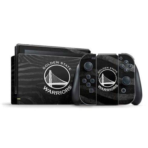 NBA Golden State Warriors Black Animal Print Nintendo Switch Bundle Skin