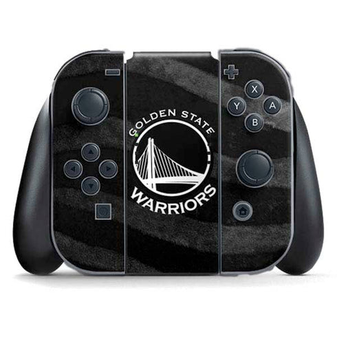 NBA Golden State Warriors Black Animal Print Nintendo Switch (2017-2021) Joy-Con Controller Skin