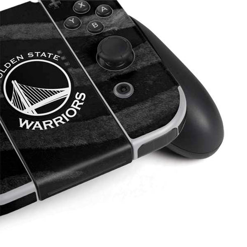 NBA Golden State Warriors Black Animal Print Nintendo Switch OLED (2021) Skin