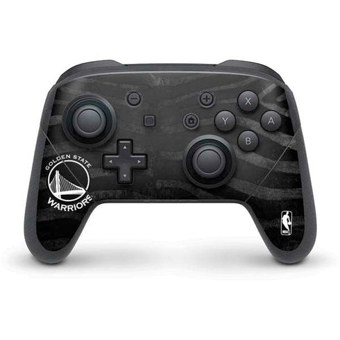 NBA Golden State Warriors Black Animal Print Nintendo Switch Pro Controller Skin